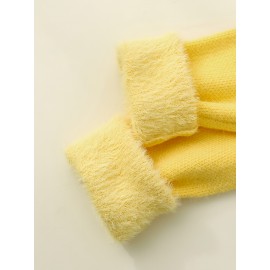 [Soft Thermal Sweater] Soft & Comfortable Women's Thermal Round-Neck Loose Fit Long Sleeve Sweater | All-Season Casual Top, Solid Color, Easy Care Hand Wash/Dry Clean, Medium Stretch, Clean Design