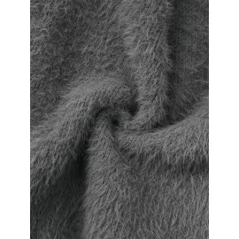 [Soft Thermal Sweater] Soft & Comfortable Women's Thermal Round-Neck Loose Fit Long Sleeve Sweater | All-Season Casual Top, Solid Color, Easy Care Hand Wash/Dry Clean, Medium Stretch, Clean Design