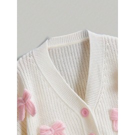 [Kawaii | Pink] Kawaii Pink 3D Bow Cardigan | Women's Cute Girly Look