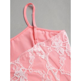 Elegant Off-Shoulder Lace Dress with Ruffle Hem and Bow Detail - Pink Floral Pattern, Sleeveless Summer Dress for Women, Perfect for Casual or Formal Occasions, Formal Attire | Offshoulder Dress | Lace Fabric