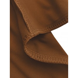 Targeted Development - New Long Knee-Length Slim-Fit Pocket Solid Color Casual Midi Dress