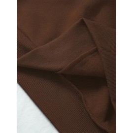 Women's Floral Print Crew Neck Sweatshirt - Pink with Multicolor Flower Design, All-Season Casual Pullover, Soft Machine-Washable Fabric, Cozy Everyday Sweater for Women (No Dry Clean)