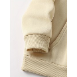 Women's Soccer Mom Graphic Hoodie - Cozy Fall & Winter Pullover with Drawstring, Beige Casual Sweatshirt Featuring 