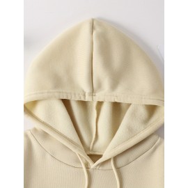 Women's Soccer Mom Graphic Hoodie - Cozy Fall & Winter Pullover with Drawstring, Beige Casual Sweatshirt Featuring 