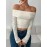 Women's Elegant Off-the-Shoulder Long Sleeve Blouse - Chic Tops for Parties, Formal Events & Casual Attire - Machine Washable Fall/Winter Shirt - Minimalist Women's Clothing, Party Outfit, Sophisticated Look, Durable Material, Stylish Top, Fashion Lovers