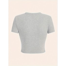 Women's White Crop T-Shirt - London '92 Numeric Graphic Tee - Stretchy Casual Summer Top - Vintage Streetwear Everyday Shirt - Non-See Through Crop Top for Women, Ladies T Shirts, Relaxed Fit Tee, Nontransparent Fabric